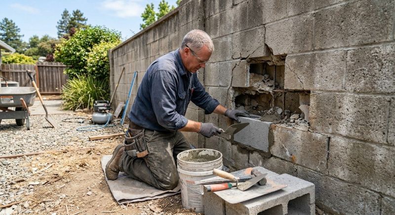 Block Wall Repair in Valley Center, CA