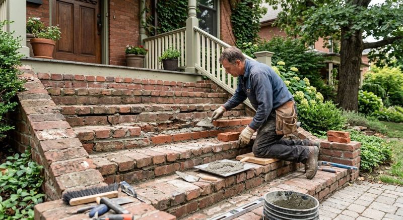Brick Stairs Repair in Rancho Santa Fe, CA