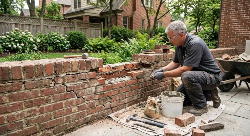 Brick Wall Repair in Pala, CA