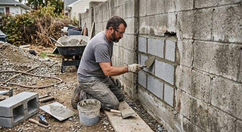 Cinder Block Wall Repair in Encinitas, CA