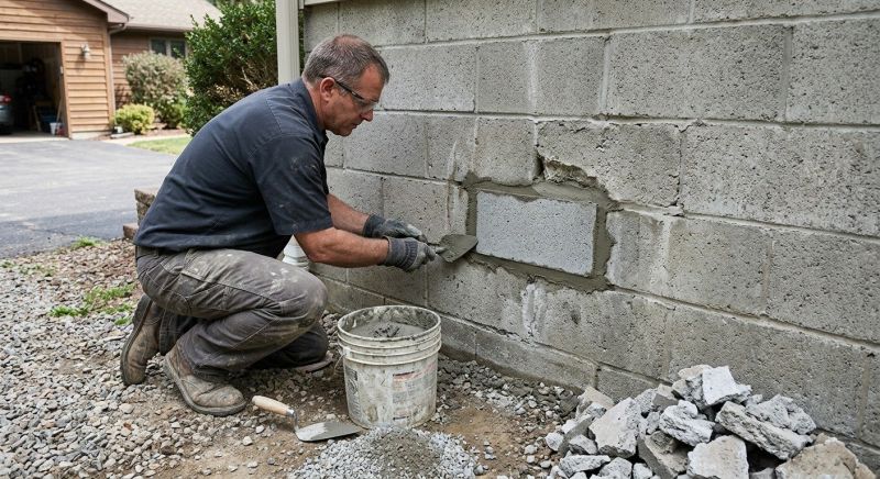 Cinder Block Wall Repair in Valley Center, CA