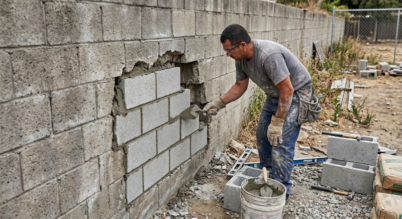 Concrete Block Repair in Valley Center, CA