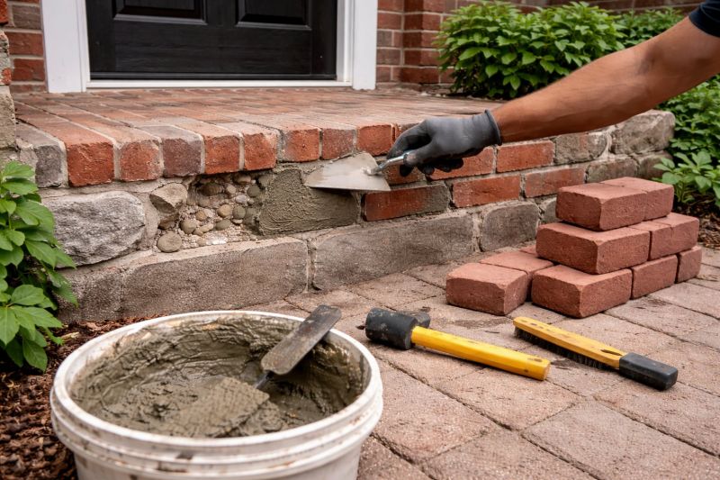 Entryway Brick Repair in Carlsbad, CA