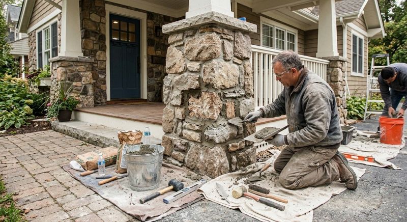 Stone Column Repair in Carlsbad, CA